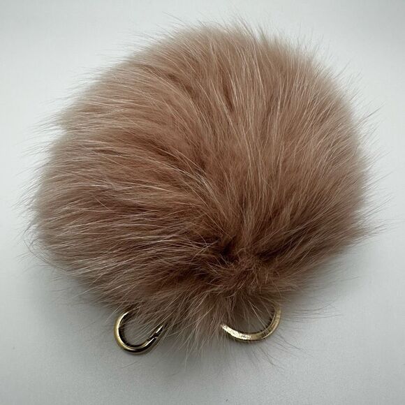 Furla Pink Rabbit Fur Pom Pom Key Ring Bag Charm - Picture 1 of 4